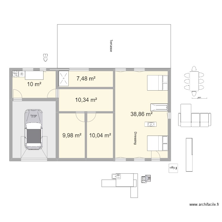 Maison Anjou 2. Plan de 7 pièces et 108 m2