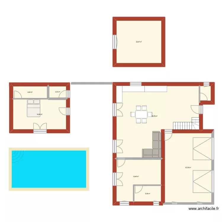 projet1;3. Plan de 8 Pièces et 166 m² projet1;3. Plan de 8 Pièces et 166 m²
