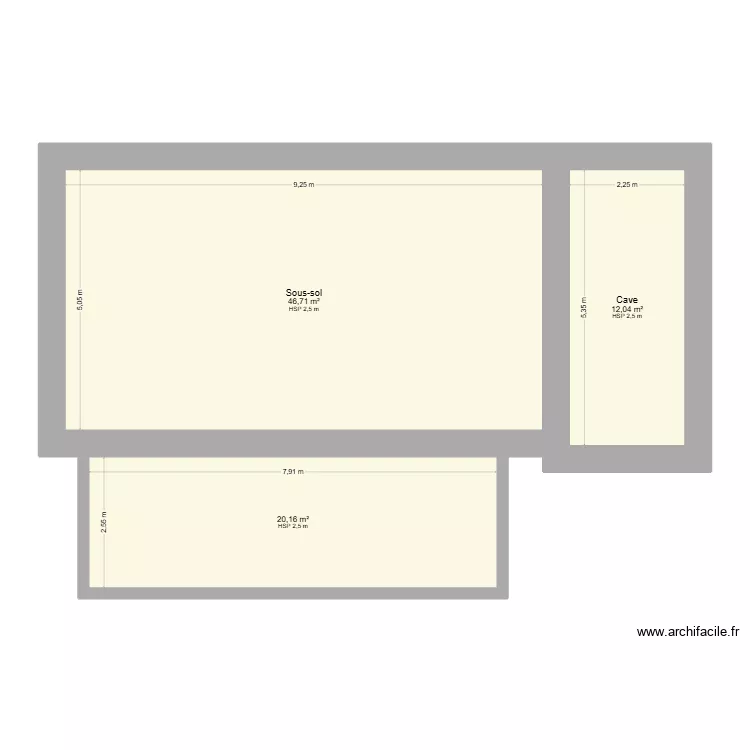 Maison V1. Plan de 3 Pièces et 79 m² Maison V1. Plan de 3 Pièces et 79 m²