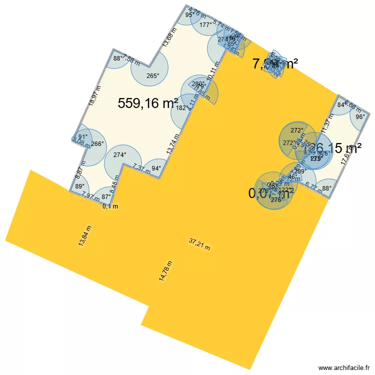 Apr&egrave;s d&eacute;molition grange. Plan de 4  et 693 m²