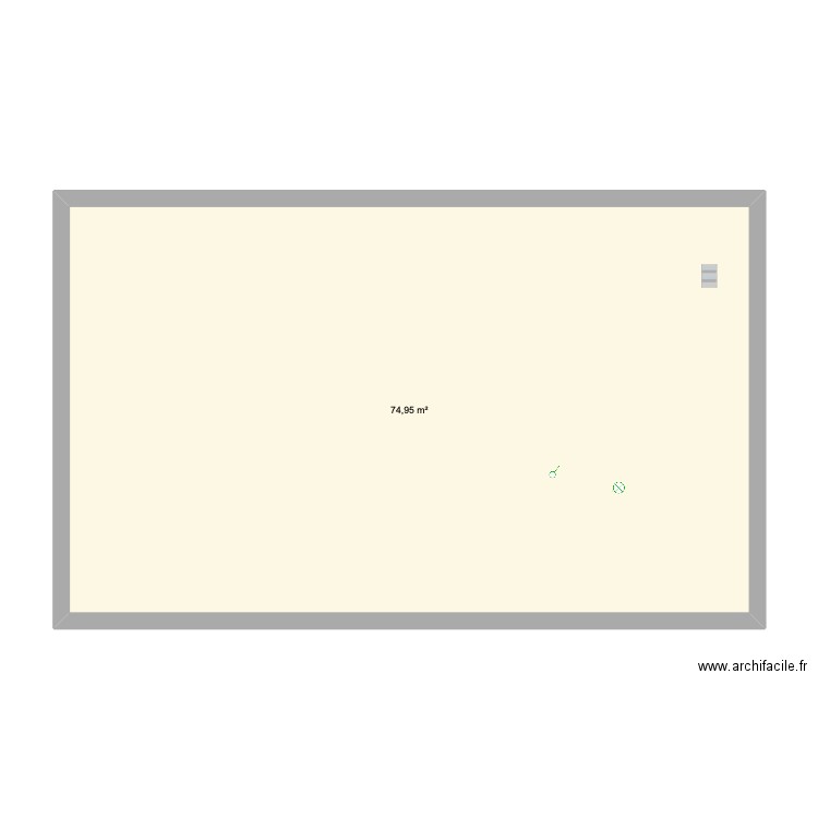 steiner. Plan de 1 pièce et 75 m2