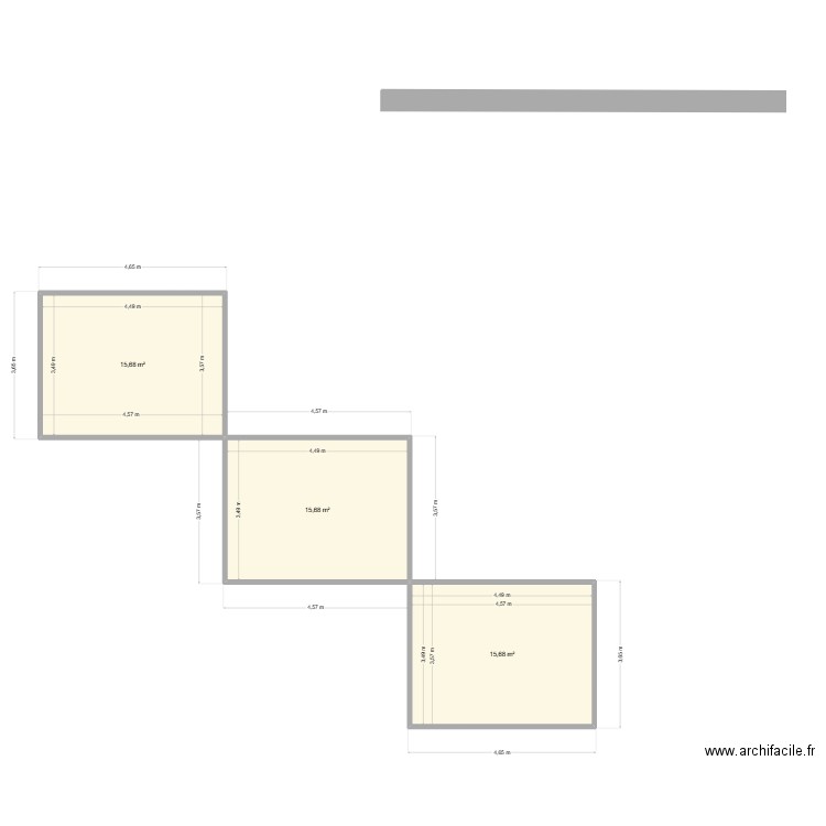 rez tomblaine. Plan de 3 pièces et 47 m2