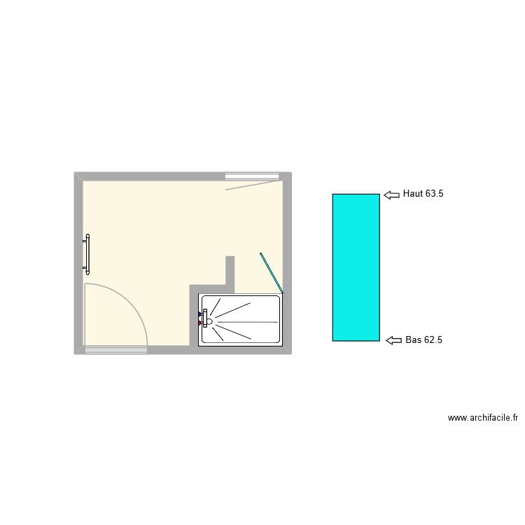 Nigues 2. Plan de 1 pièce et 5 m2