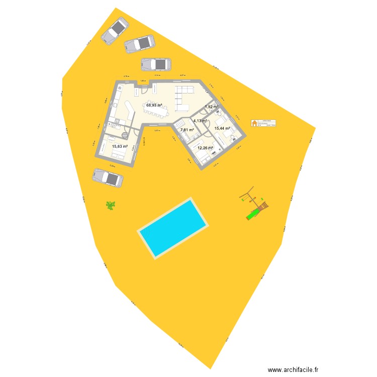 BIBOU. Plan de 7 pièces et 126 m2