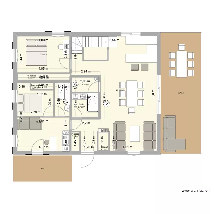 Essai 2. Plan de 10 Pièces et 90 m²