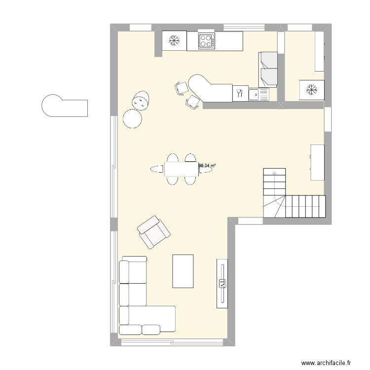 Projet ST 2. Plan de 1 pièce et 66 m2