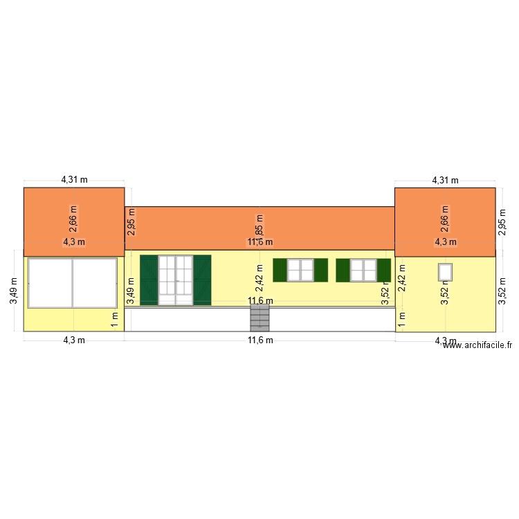 FACADE COTE JARDIN. Plan de 0 pièce et 0 m2