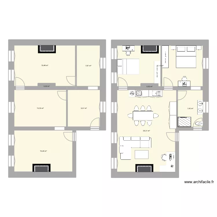 Asfeld 1. Plan de 10  et 144 m²