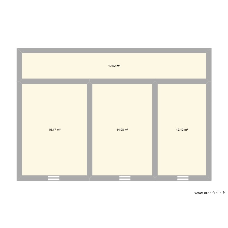 Lombardie - Rdc droite. Plan de 4 pièces et 56 m2