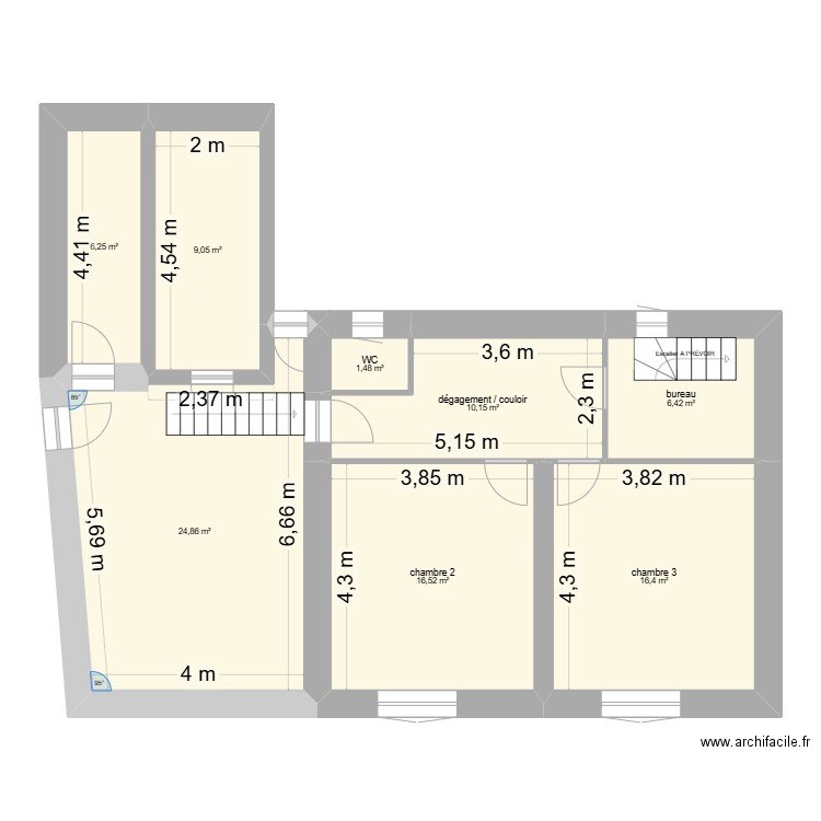 maison le villars 2 chemin des mouilles. Plan de 8 pièces et 91 m2