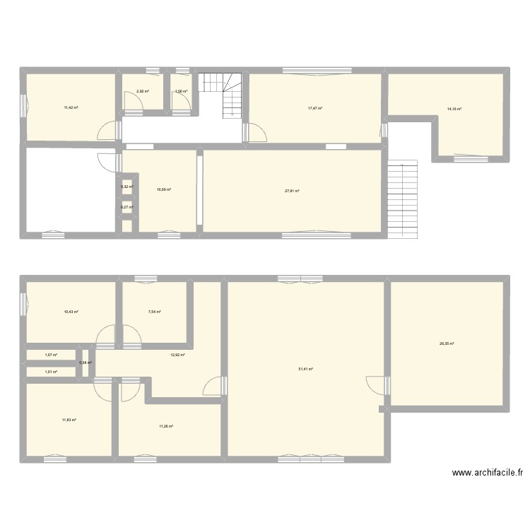 baliracq. Plan de 19 pièces et 220 m2