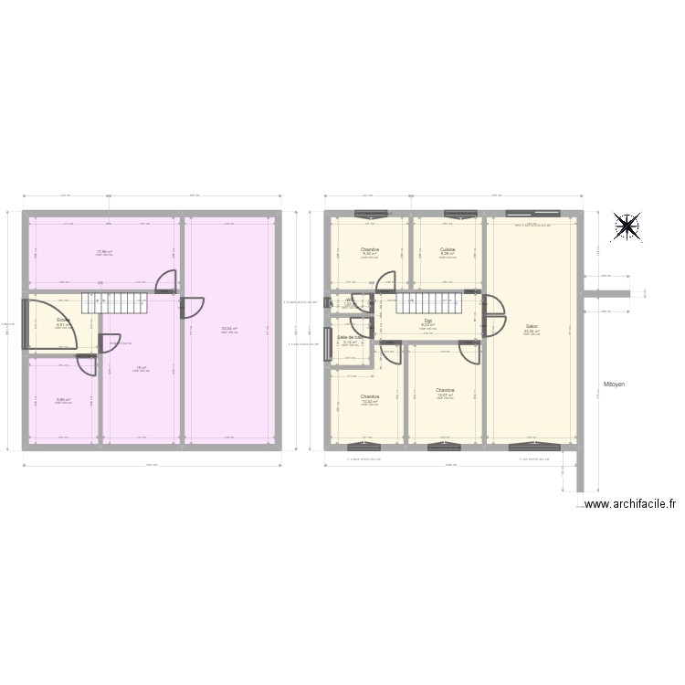 ML24005478 MONIR. Plan de 13 pièces et 173 m2