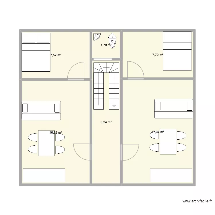 Tr&eacute;guier. Plan de 6  et 59 m²