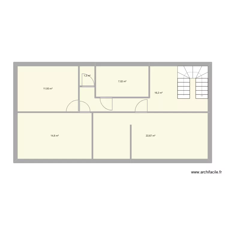 Haut 1. Plan de 6  et 74 m²