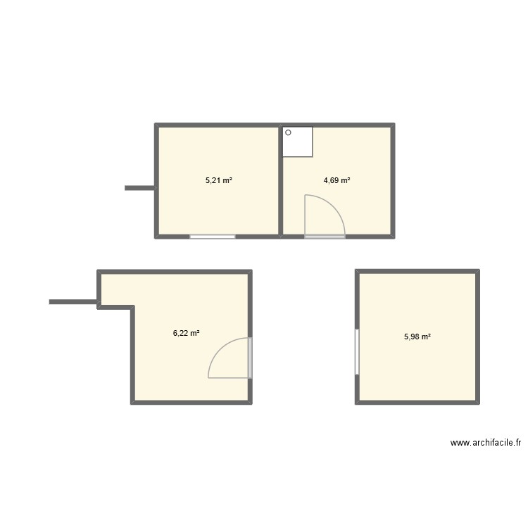 plant 1. Plan de 4 pièces et 22 m2