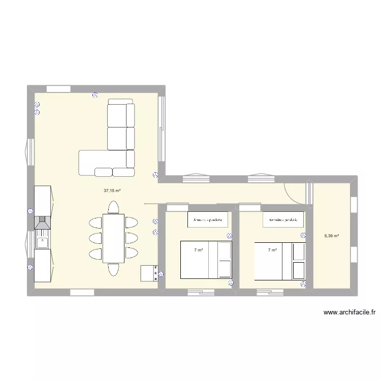 Maison de Maman. Plan de 4  et 57 m²