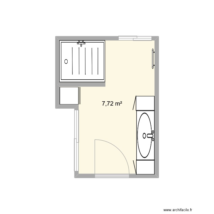 Salle de bain. Plan de 1 pièce et 8 m2