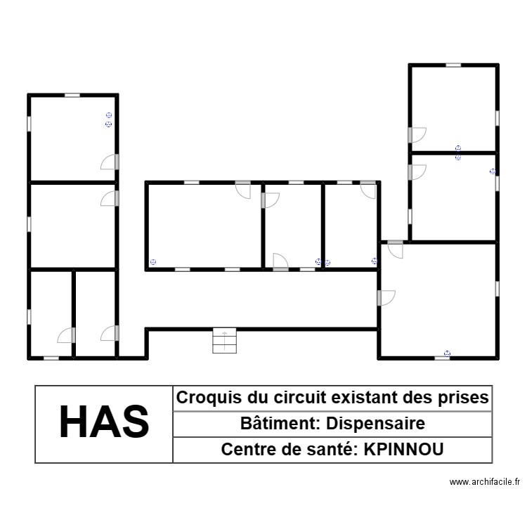 Circuit Des Prises Dispensaire KPINNOU. Plan de 0 pièce et 0 m2