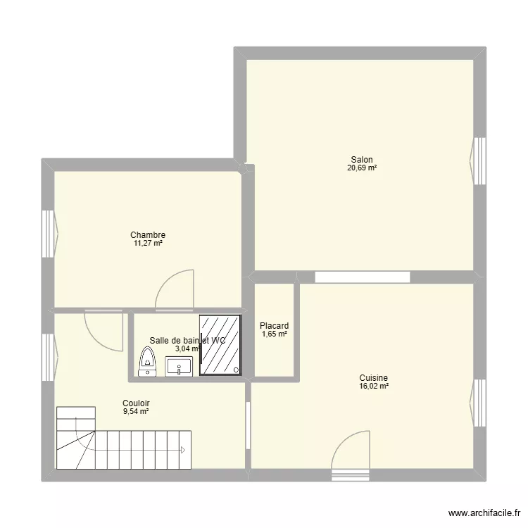 chaumet salon cuisine. Plan de 6  et 62 m²