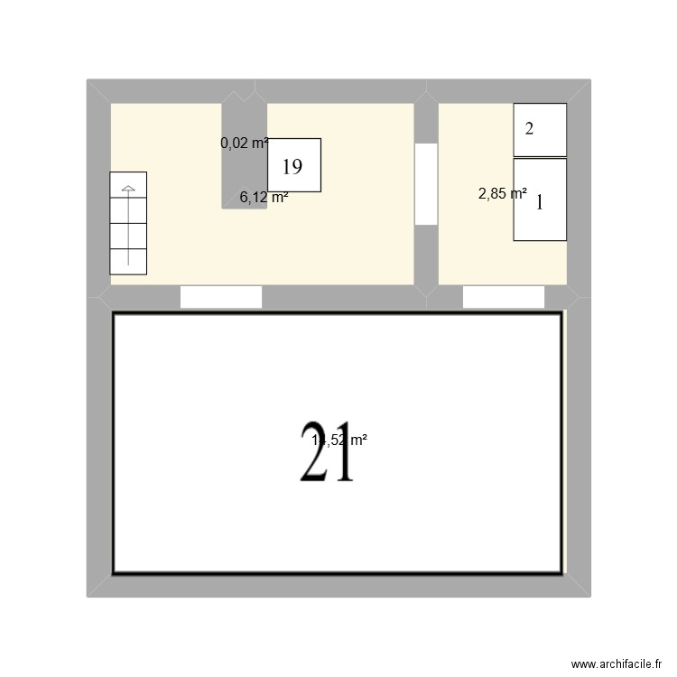 boulangerie 2. Plan de 4 pièces et 24 m2