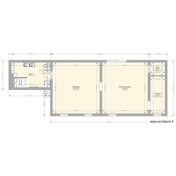 MAISON .... Plan de 5 pièces et 66 m2