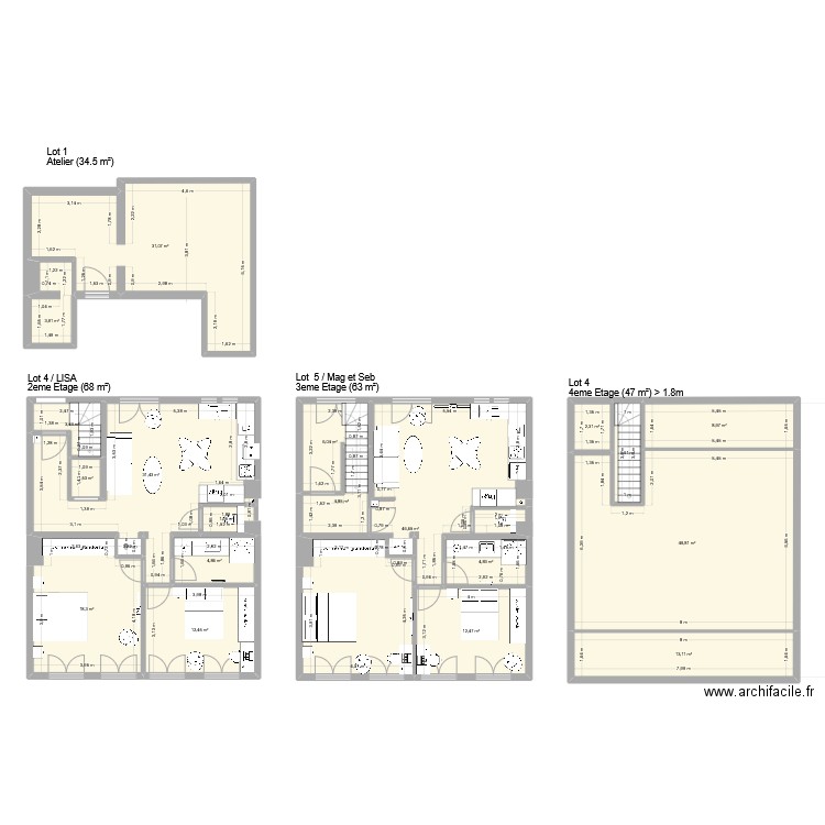 Version retenue 08 2025. Plan de 19 pièces et 261 m2