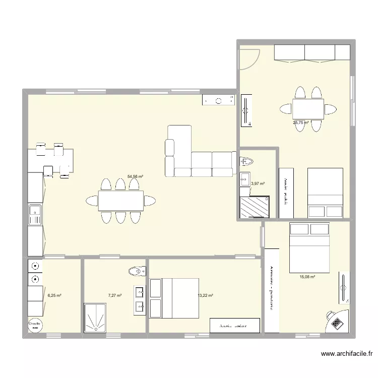 BRASIL 2. Plan de 7  et 126 m²