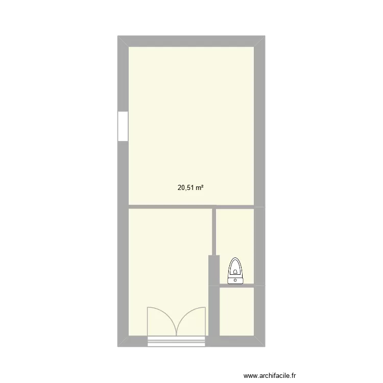 salon. Plan de 1  et 21 m²