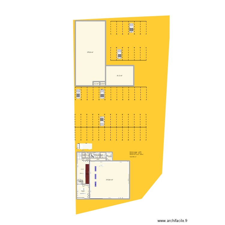 projet pharmacie BIS 3. Plan de 18 pièces et 735 m2