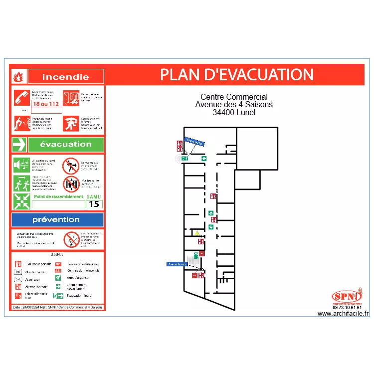 Intermarché évac étage 1. Plan de Intermarché évac étage 1. Plan de