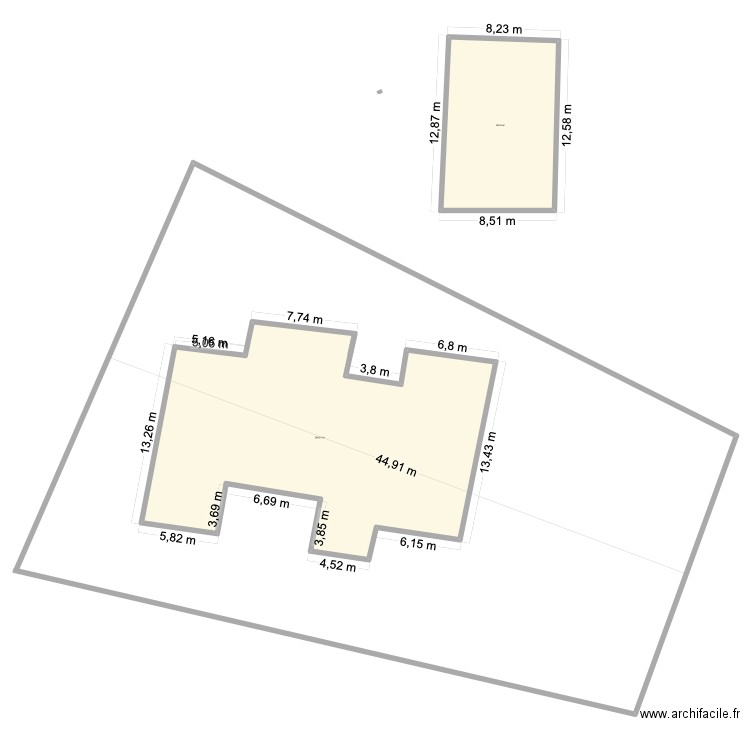 CADASTRE TERRAIN AVANT. Plan de 2 pièces et 381 m2