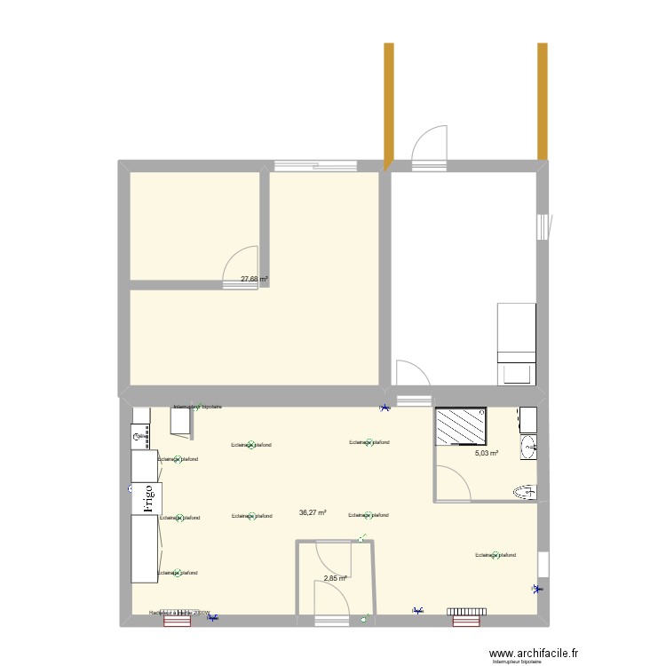 test. Plan de 4 pièces et 72 m2