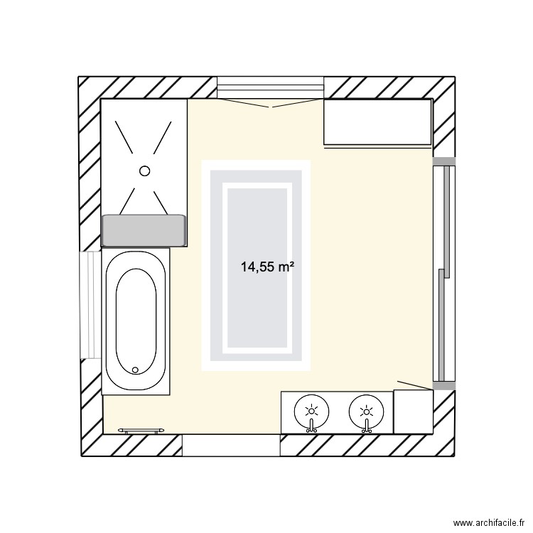 Plan agencement Salle de bain Deauville. Plan de 0 pièce et 0 m2