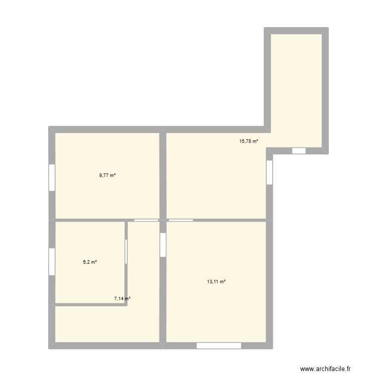 maison calmette. Plan de 5 pièces et 52 m2