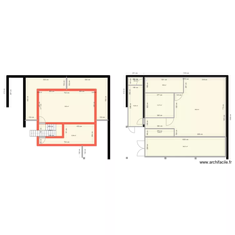 Fromagerie avec cave. Plan de 