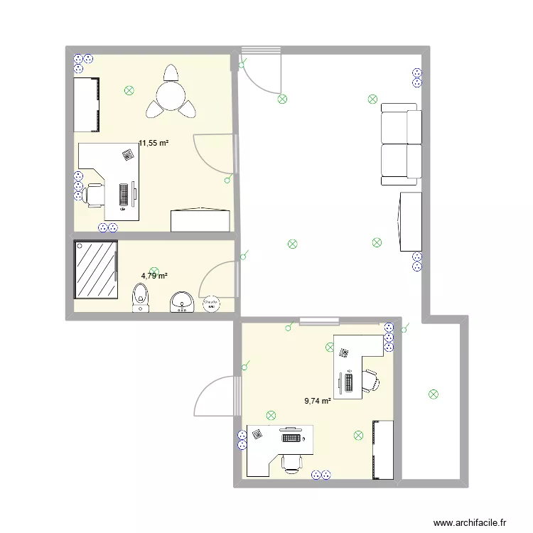 TAXI MILO. Plan de 3  et 26 m²