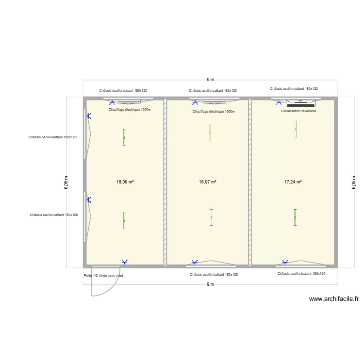 IBA. Plan de 3  et 50 m²
