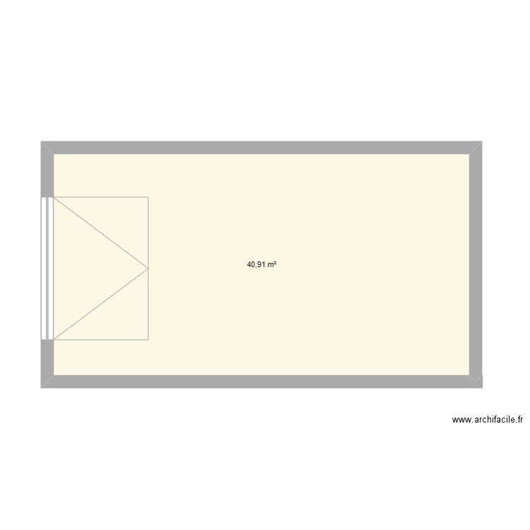 001. Plan de 1 pièce et 41 m2