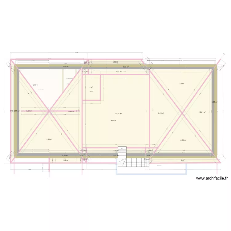 la brique. Plan de 45  et 565 m²