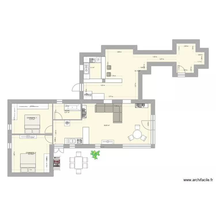 CASA FELICE 2. Plan de 6 Pièces et 111 m²