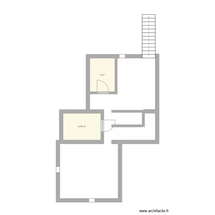 cave. Plan de 5  et 42 m²