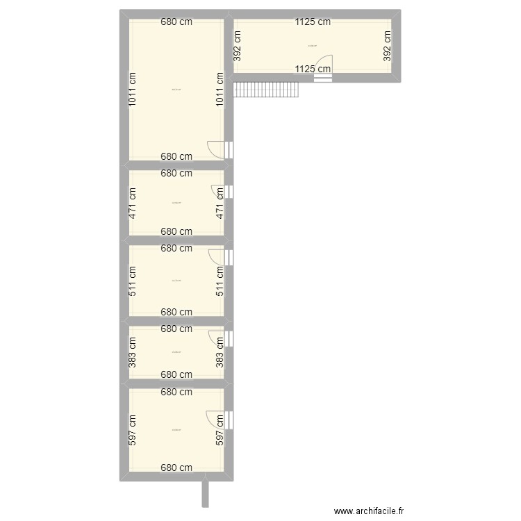 Grange Soulangy. Plan de 6 pièces et 246 m2