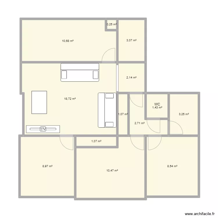 appart sartro. Plan de 