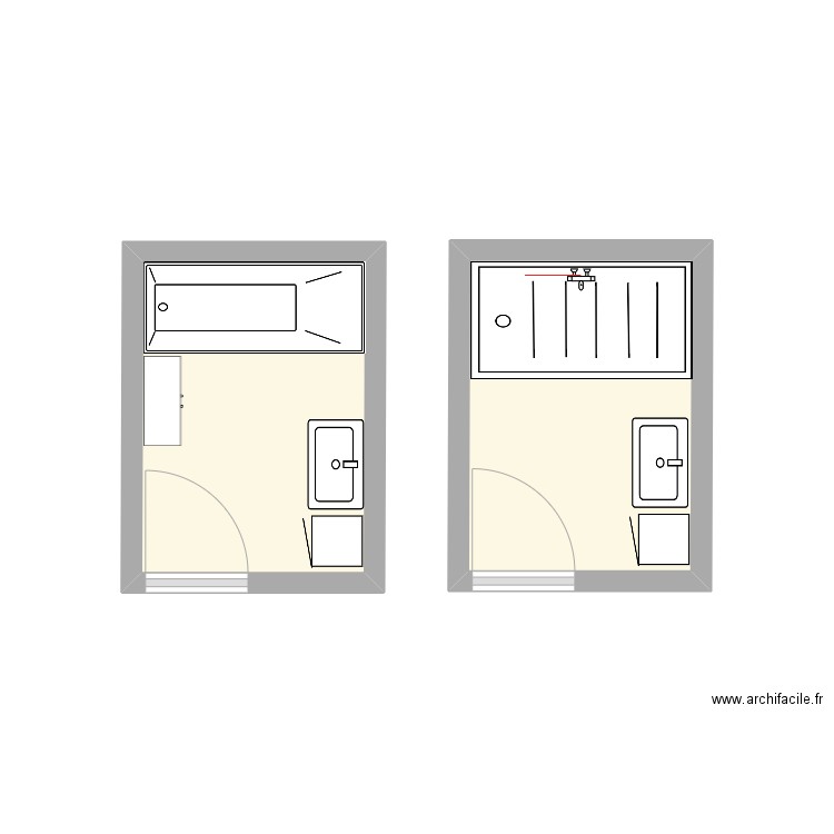 four justine. Plan de 2 pièces et 8 m2