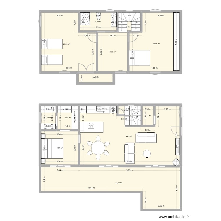 les glycines. Plan de 0 pièce et 0 m2