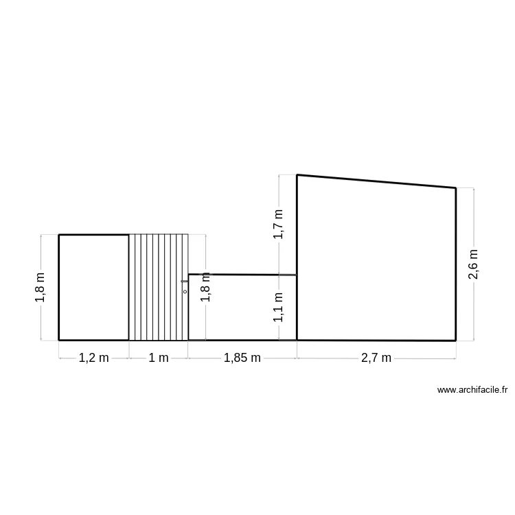 avec ouverture. Plan de 3 et 11 m² avec ouverture. Plan de 3 et 11 m²