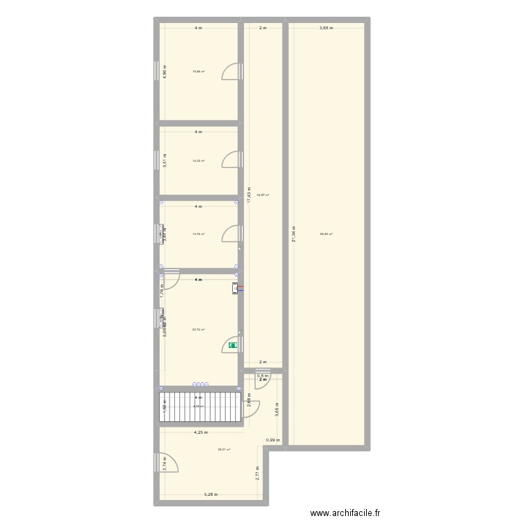 CJP Dyalise. Plan de 8 pièces et 220 m2