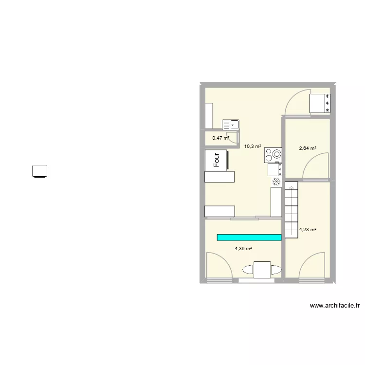 gestiion. Plan de 5  et 22 m²