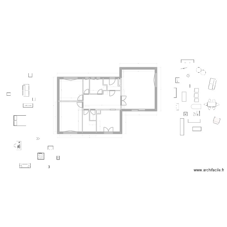 MAISON 3. Plan de 9 pièces et 67 m2