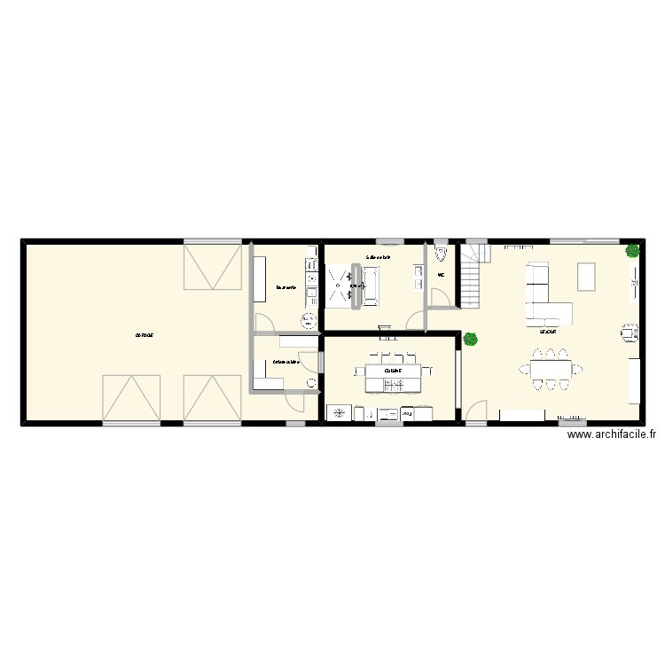 Clastres. Plan de 8 pièces et 201 m2